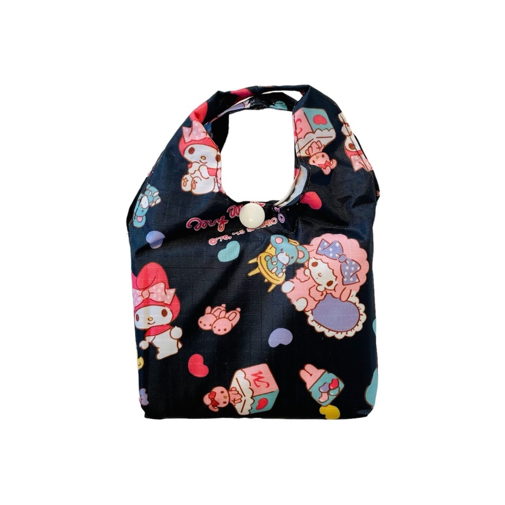 My Melody & My Sweet Piano Reusable Foldable Grocery Shopping Bag with Case Bag
